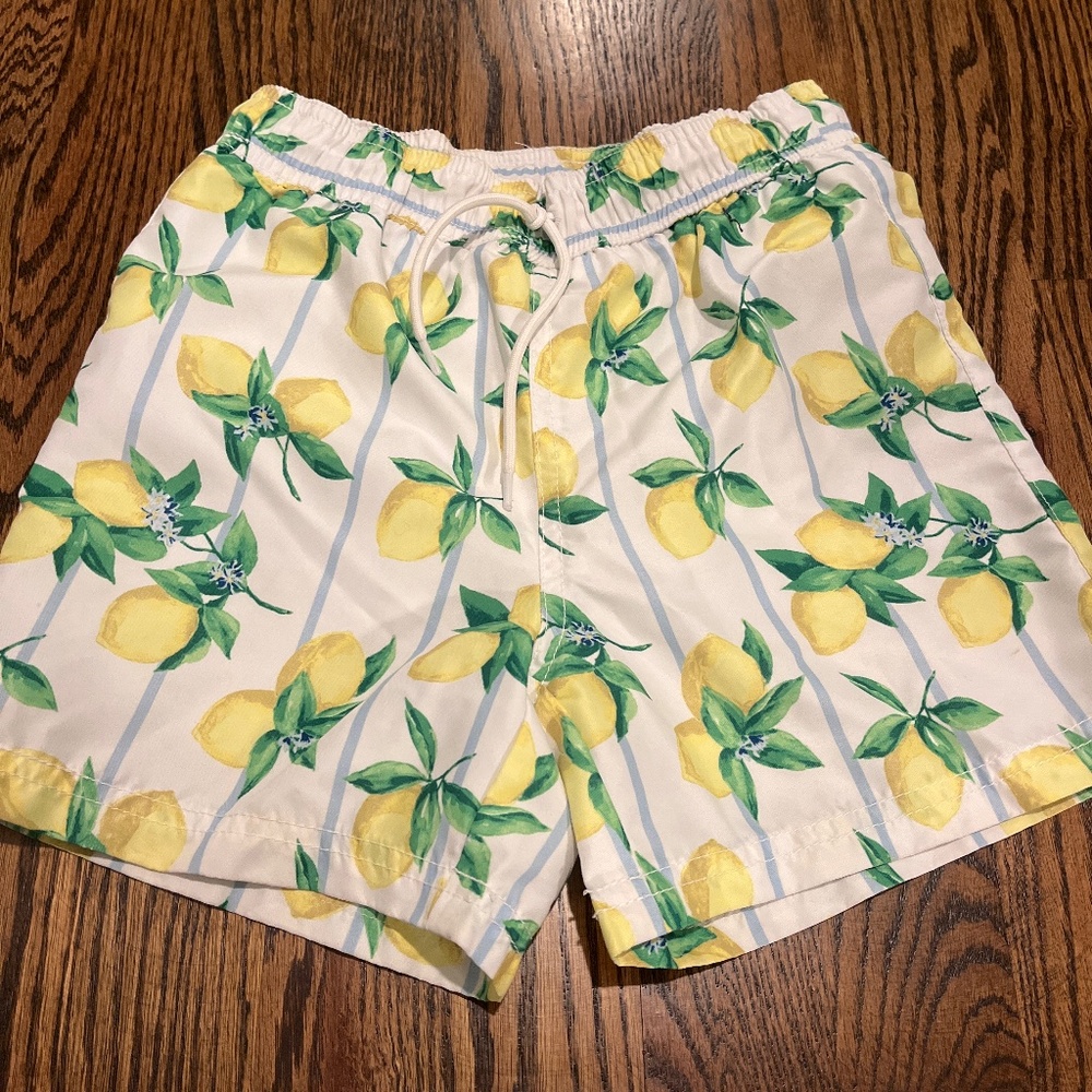 Janie and Jack Lemon print bathing suit